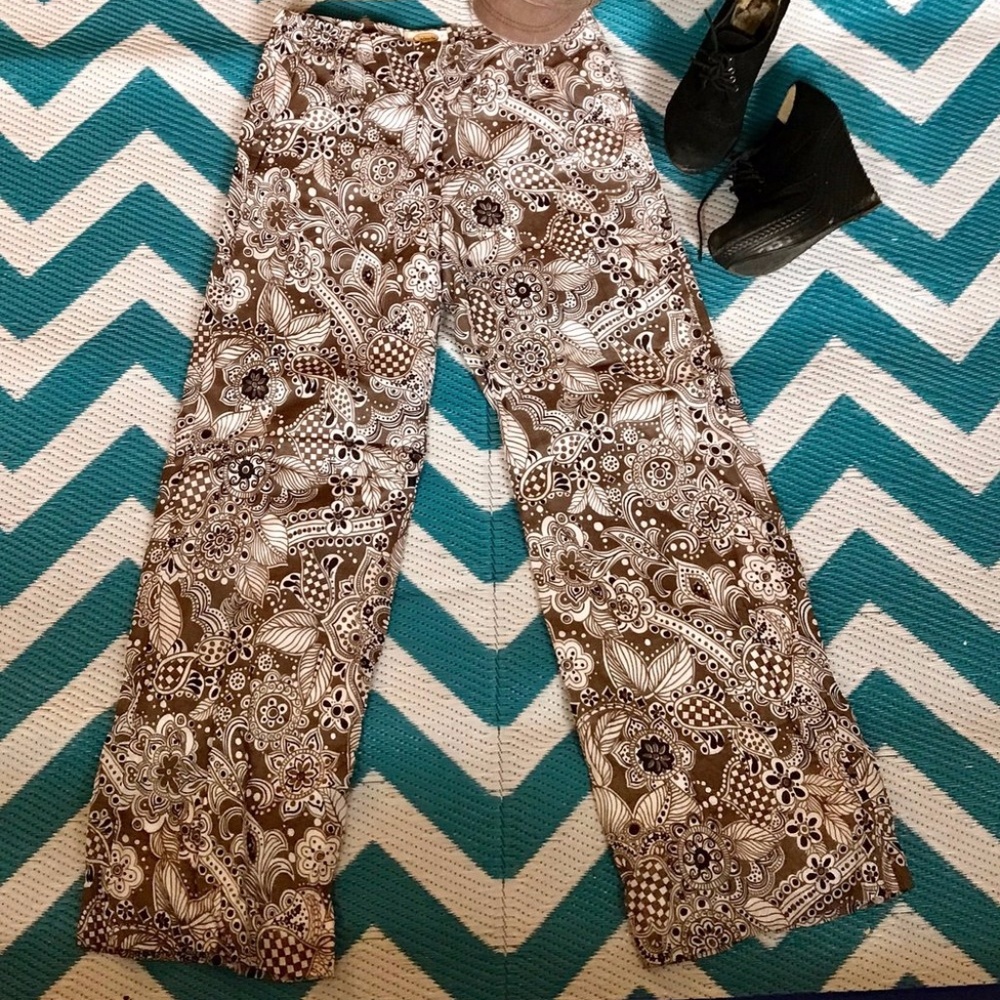 Floral vintage hipster pants